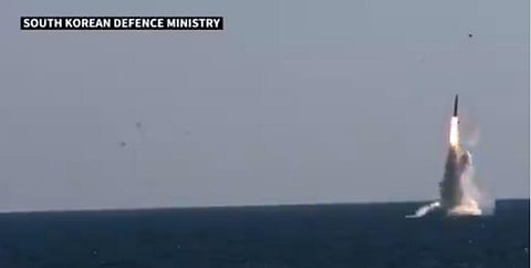 A snip from the video released by Seoul's defence ministry. (Photo | AFP @ Twitter)