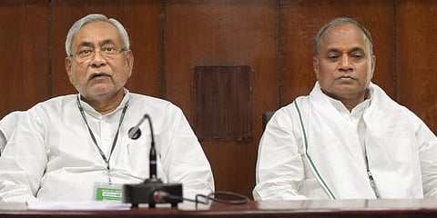 RCP Singh (R) with Bihar CM Nitish Kumar (L)(Photo | PTI)