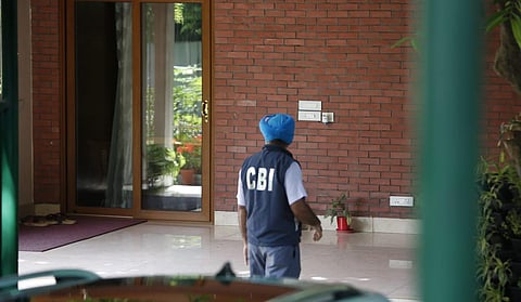 CBI conduct raid at Delhi Deputy CM Manish Sisodia's residence in New Delhi on Friday. (Photo | EPS, Shekhar Yadav)