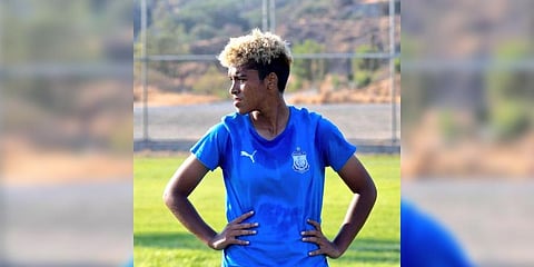 Indian striker Manisha Kalyan. (Photo |  Indian Football Team Twitter)