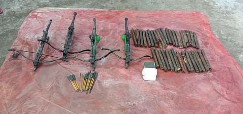 Items claimed to have been recovered from the arrested BJP leader Bernard Marak. (Photo | EPS)