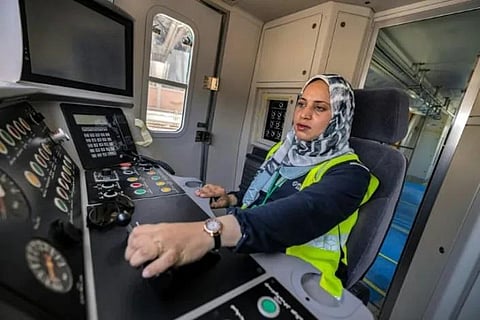 In the driver's seat!