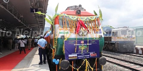 Nagaland and Arunachal Pradesh will be directly connected by train service with the extension of Donyi Polo Express till Shokhuvi Railway Station. (Photo | Neiphiu Rio Twitter)