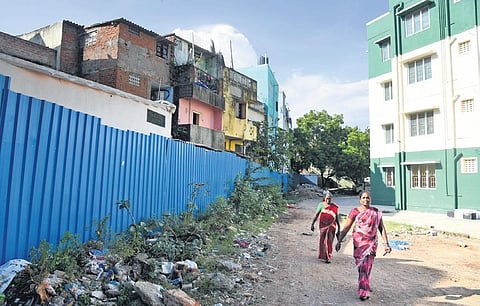 The residents are allowed to access six water tanks installed on the land inside the police quarters through a gate, but not beyond that  | R Satish Babu