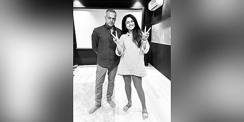 Actress Siddhi Idani with Gautham Vasudev Menon(Photo | Instagram/ Siddhi Idnani)