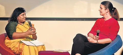 Nivedita Louis in conversation with Goethe-Institut director Katharina Görgen |Photos: Martin Louis