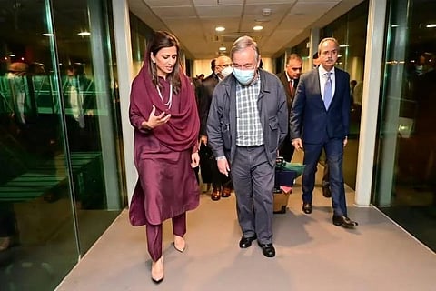 Antonio Guterres in Pakistan to mobilise help for millions of people affected by devastating monsoon floods.  (Photo | AFP)