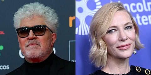 Spanish director Pedro Almodovar and Australian actress Cate Blanchett. (File Photos | AP)