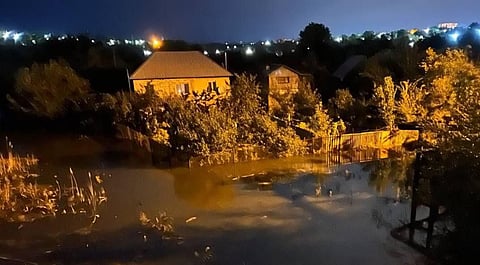 Residents of Ukraine's Kryvyi Rih have been asked to evacuate after missiles hit a major reservoir dam in the city. (Photo | @denkarbk Twitter)