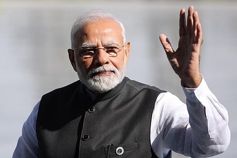 Indian Prime Minister Narendra Modi attends the Shanghai Cooperation Organization summit in Samarkand, Uzbekistan on Friday. (Photo | PTI)