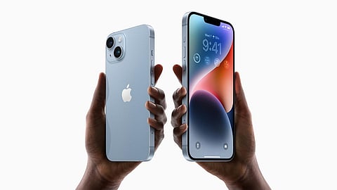 The Apple iPhone 14 and iPhone 14 Plus phones. (Photo | Apple)