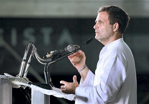 Congress leader Rahul Gandhi addresses the launch of 'Bharat Jodo Yatra'. (Photo | PTI)