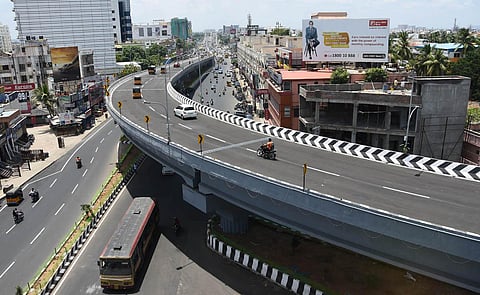 The second arm of Velachery flyover was inaugurated by Chief Minister MK Stalin through videoconference from the Secretariat. (Photo | Ashwin Prasath, EPS)