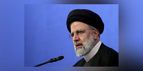 President Ebrahim Raisi speaks during a press conference in Tehran, Iran. (Photo | AP)