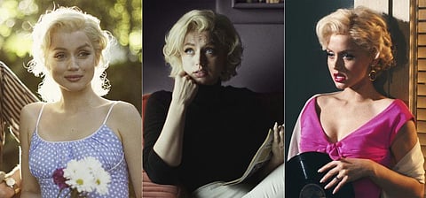 This combination of images released by Netflix shows Ana de Armas as Marilyn Monroe in 'Blonde.' (Photo | AP)