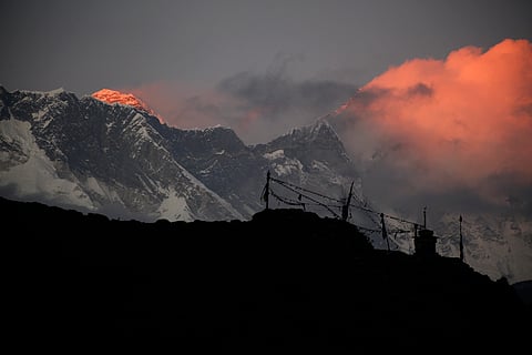 In this representational image, sun sets on Mount Everest, as seen from Pangboche, Nepal. (File Photo | AP)