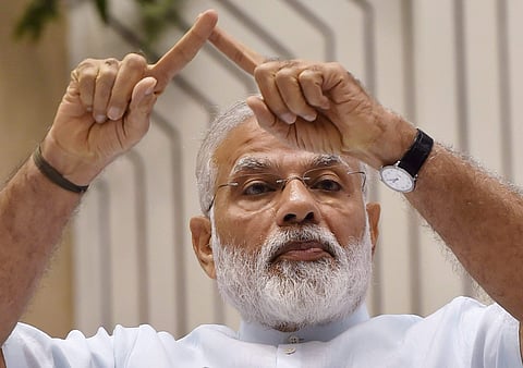 Prime Minister Narendra Modi speaks during a Civil Services Day function in New Delhi. (File Photo | PTI)