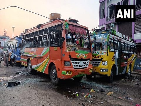Hours after first blast, another bus explodes in Jammu and Kashmir's Udhampur (Photo |ANI)