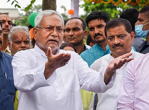 Bihar Chief Minister Nitish Kumar interacts with the media, in Patna. (File Photo | PTI)
