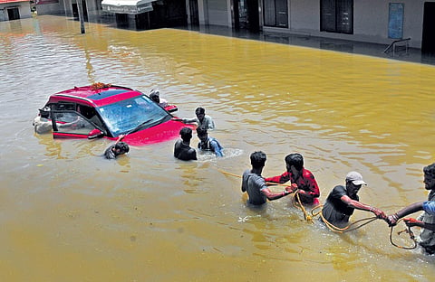Visual from the recent Bengaluru floods. (Photo | Vinod Kumar T, EPS)