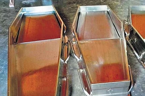 The coffins that are used to carry bodies from the home of the deceased to the cemetery | Express