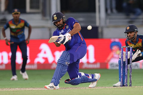 Cricketer Rohit Sharma during India's Asia Cup Super Four match opposite Sri Lanka on September 6, 2022. (Photo | AFP)