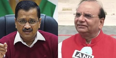 (L) Delhi CM Arvind Kejriwal. (File Photo | PTI). (R)Delhi L-G VK Saxena (Photo | ANI)