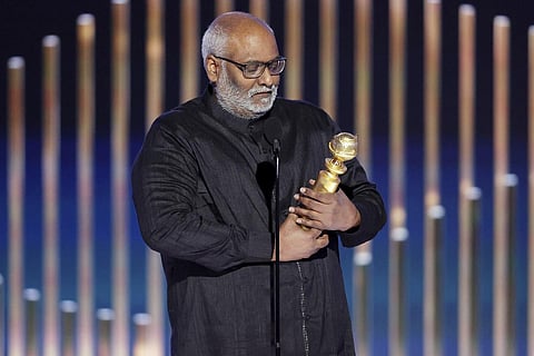 'Naatu Naatu', the foot-tapping hit from SS Rajamouli's 'RRR', danced its way to the best original song-motion picture win at the Golden Globes. (Photo | AP)