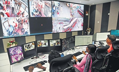 Minister Udhayanidhi Stalin inaugurated the Integrated Command and Control Centre at the MTC headquarters on Pallavan Salai on Tuesday |  R Satish Babu