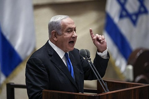 Israel Prime Minister Benjamin Netanyahu speaks at the Knesset, Israel's parliament, in Jerusalem. (File Photo | AP)