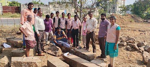 Eight-century-old temple stones, pillars in Rajapalayam under restoration
