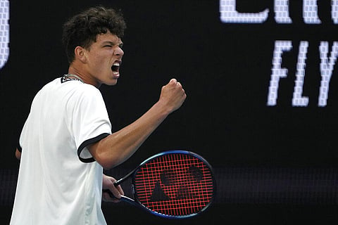 Ben Shelton of the U.S. reacts during his fourth round match against compatriot J.J. Wolf at the Australian Open tennis championship in Melbourne, Australia. (Photo | AP)
