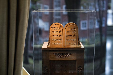 A Tora shrine is part of an exhibition with items from Israel's Yad Vashem Holocaust memorial in the German parliament Bundestag in Berlin, Germany, Monday, Jan. 23, 2023. (Photo | AP)