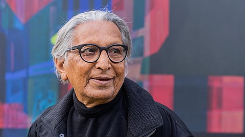 Celebrated architect Balkrishna Doshi. (Photo | RIBA Twitter)