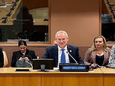 Csaba Korosi, President of the 77th session of the United Nations General Assembly. (Photo | Twitter@UN_PGA)