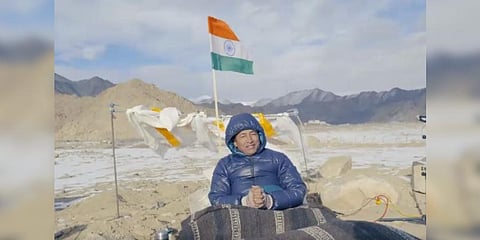 Sonam Wangchuk on his hunger strike in Ladakh. (Photo |  Sonam Wangchuk Twitter)