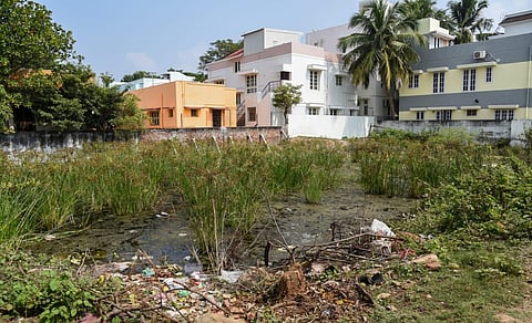 A vacant plot in Triuchy is filled with garbage. (Photo | Special Arrangement)