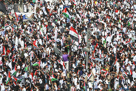 Thousands of protesters poured onto the streets of several Middle East capitals Friday in support of Palestinians amid Israeli air strikes on Gaza in reprisal for a surprise Hamas attack. (Photo | AP)