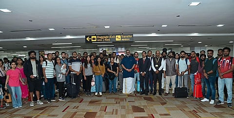 The first flight bringing 212 Indian nationals back from Israel successfully landed at Delhi Airport on Friday | Twitter