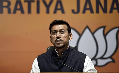 Former Union Minister and MP from Jaipur Rural Rajyavardhan Singh Rathore (PTI)