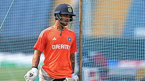 Indian batter Ishan Kishan during practice.