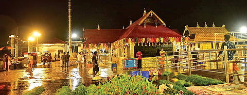File photo: Sabarimala Sannidhanam decorated with flowers ahead of the Makaravilakku festival | Shaji Vettip ura m
