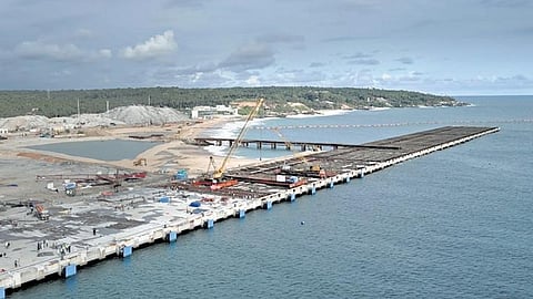 A view of Vizhinjam port. 
