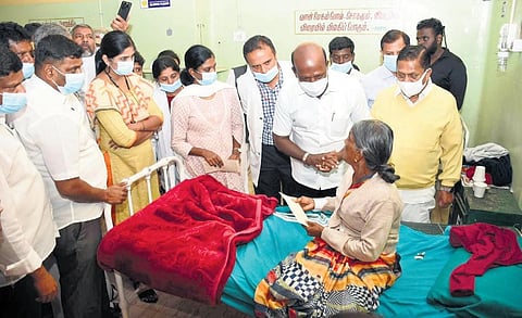 Health Minister Ma Subramanian  met the injured persons admitted to government hospitals in Ooty on Sunday | Express