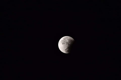 Image of Partial lunar eclipse used for representational purpose only. (Photo | Prasant Madugula, EPS)