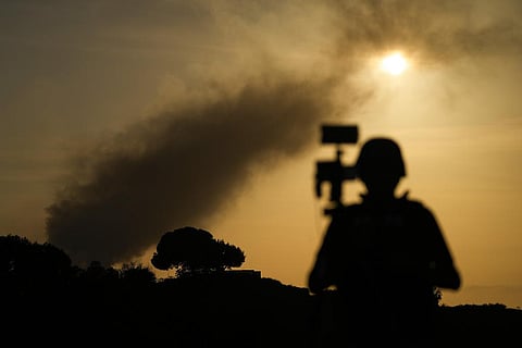 Smoke rises following an Israeli airstrike in the Gaza Strip, as seen from southern Israel, Thursday, Oct. 26, 2023. (Photo | AP)
