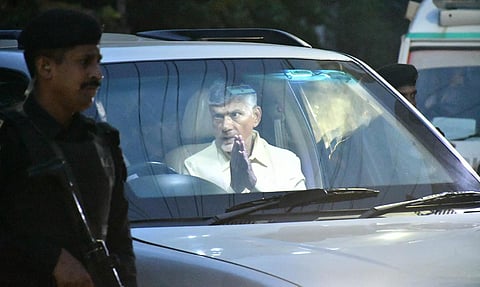 In this September 2023 image, TDP supremo N Chandrababu Naidu arrives at the civil court in Vijayawada on Sunday. (Photo | Prasant Madugula)