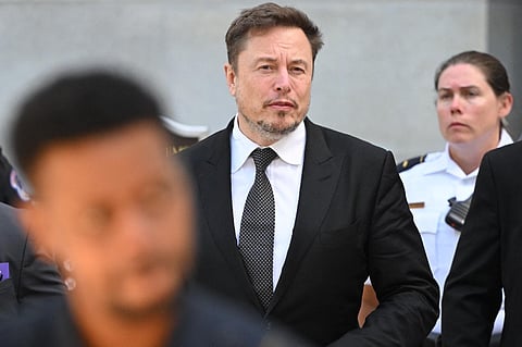 CEO Elon Musk leaves a US Senate bipartisan Artificial Intelligence (AI) Insight Forum at the US Capitol in Washington, DC, on September 13, 2023. (Photo | AFP)