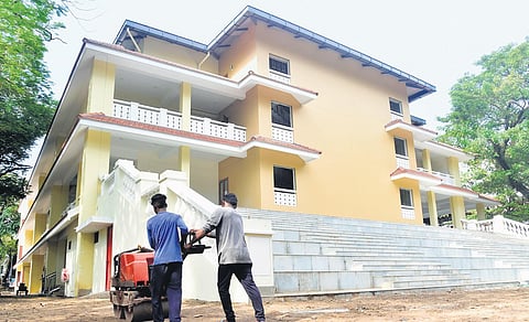 The under-construction auditorium of Maharaja’s College  | A Sanesh