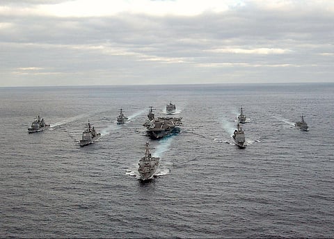 U.S. Aircraft Carrier and other ships  heading towards the Eastern Mediterranean in a “Show of Support” for Israel | Twitter